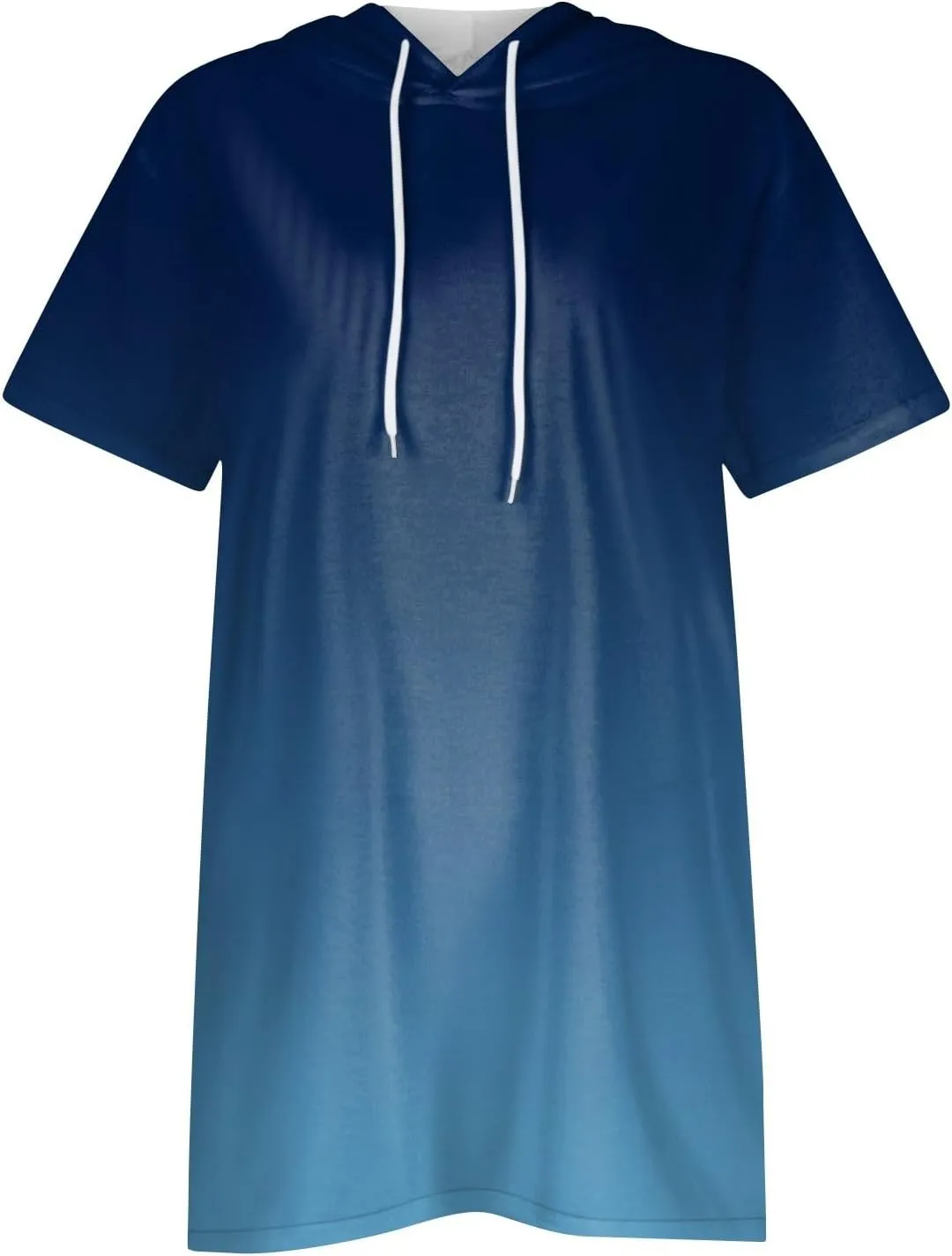 Womens Hooded Tops Casual Loose Fit Short Sleeve Shirts for Leggings Spring Fashion Tunic Tops with Pockets